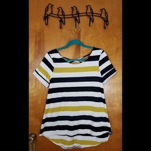 Andree Fitted Striped A-Line Top